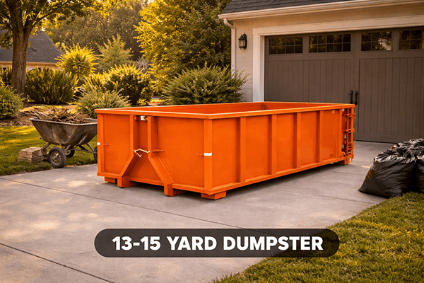 13-15 Yard Dumpster for Medium-size renovation planning