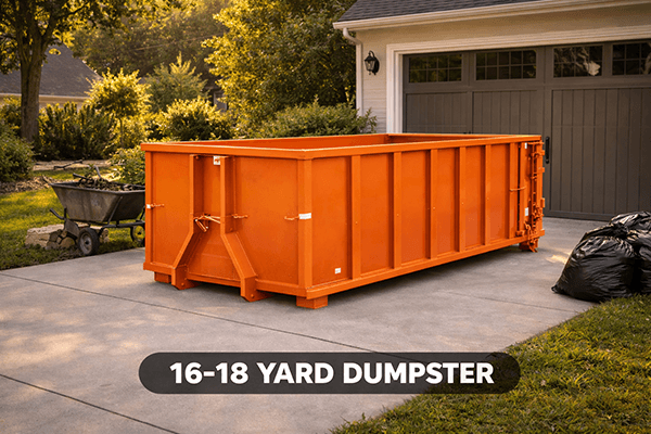 16-18 Yard Dumpsters for Garage and home cleanout work
