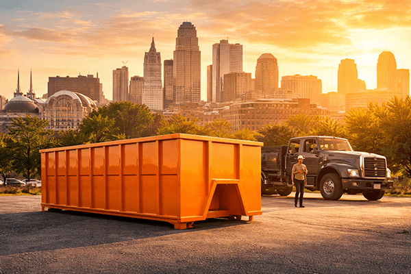 Construction and cleanup project representing dumpster rental in Kansas City