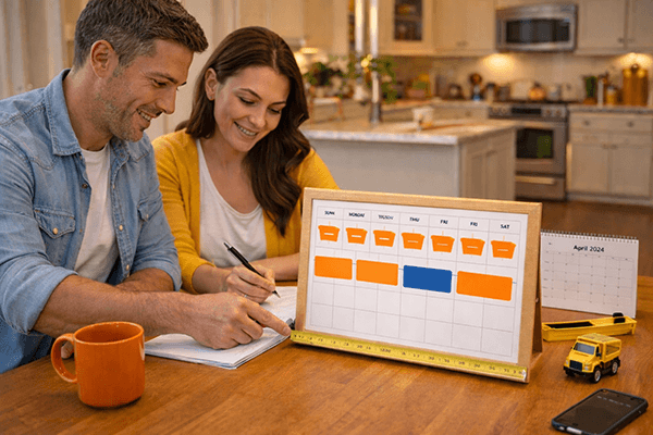 Plan on your Calendar for dumpster delivery timing
